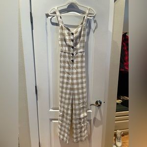 (Unworn) Gingham Pattern Open Back Jumpsuit